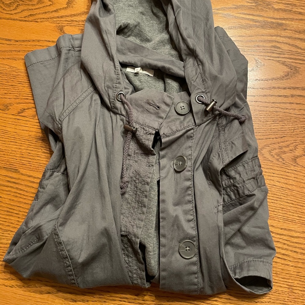 Maurice’s Grey Hooded Button Vest